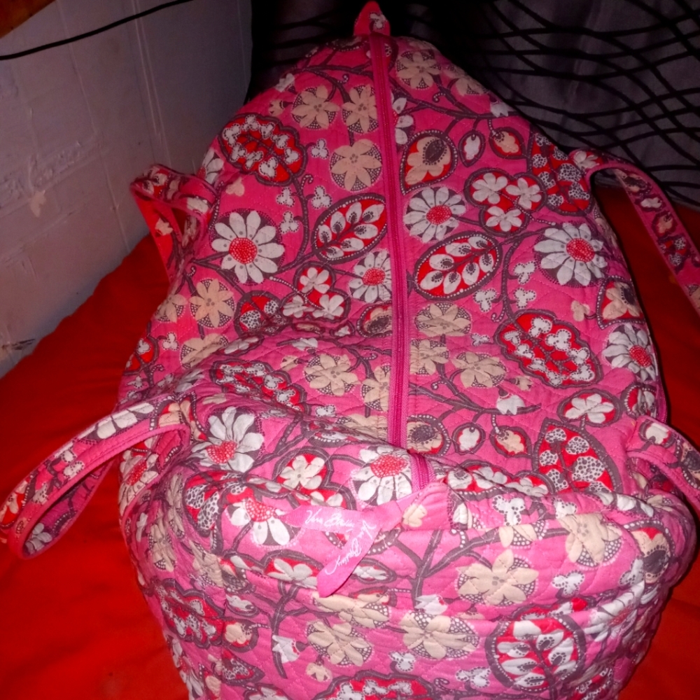 Vera Bradley Large Duffel travel bag Pink Swirls - Picture 3 of 3